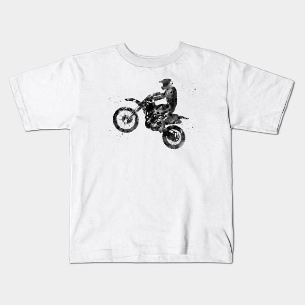 Motocross Dirt Bike Kids T-Shirt by erzebeth